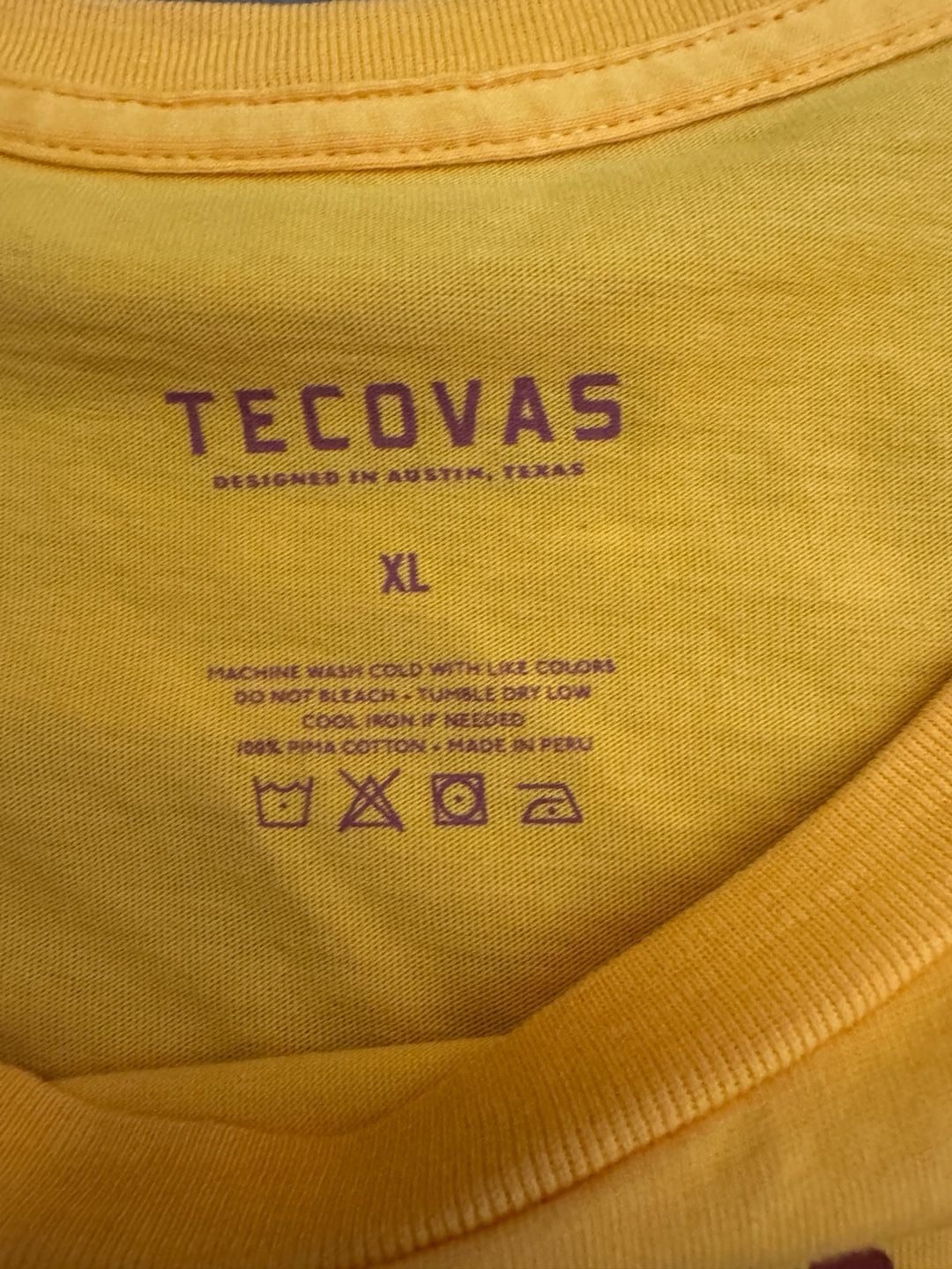 Tecovas Authentic Western Goods T-Shirt Size XL Yellow Graphic Tee 4