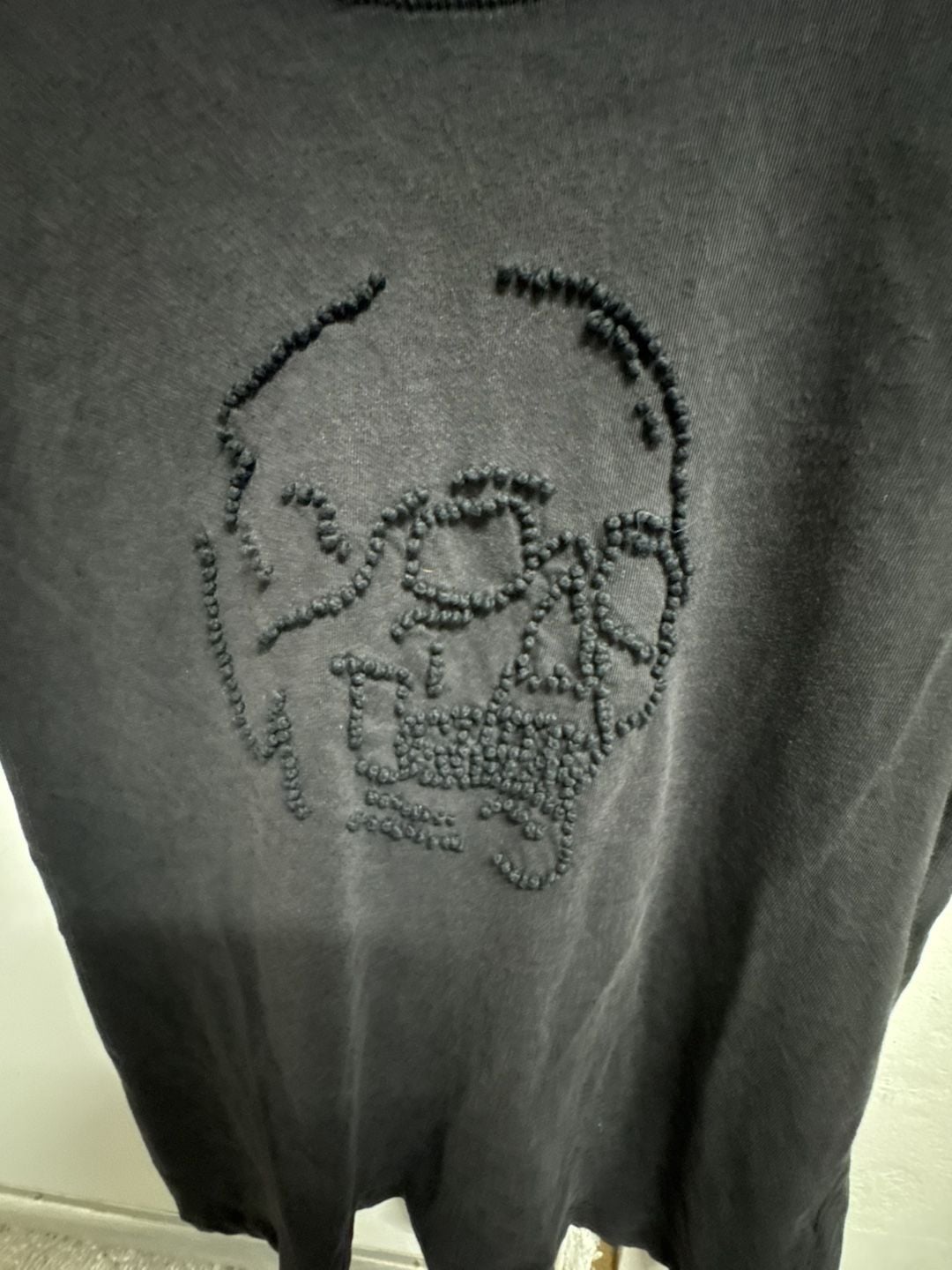 John Varvatos Beaded Knot Skull T-Shirt Size S Black Organic Cotton 3