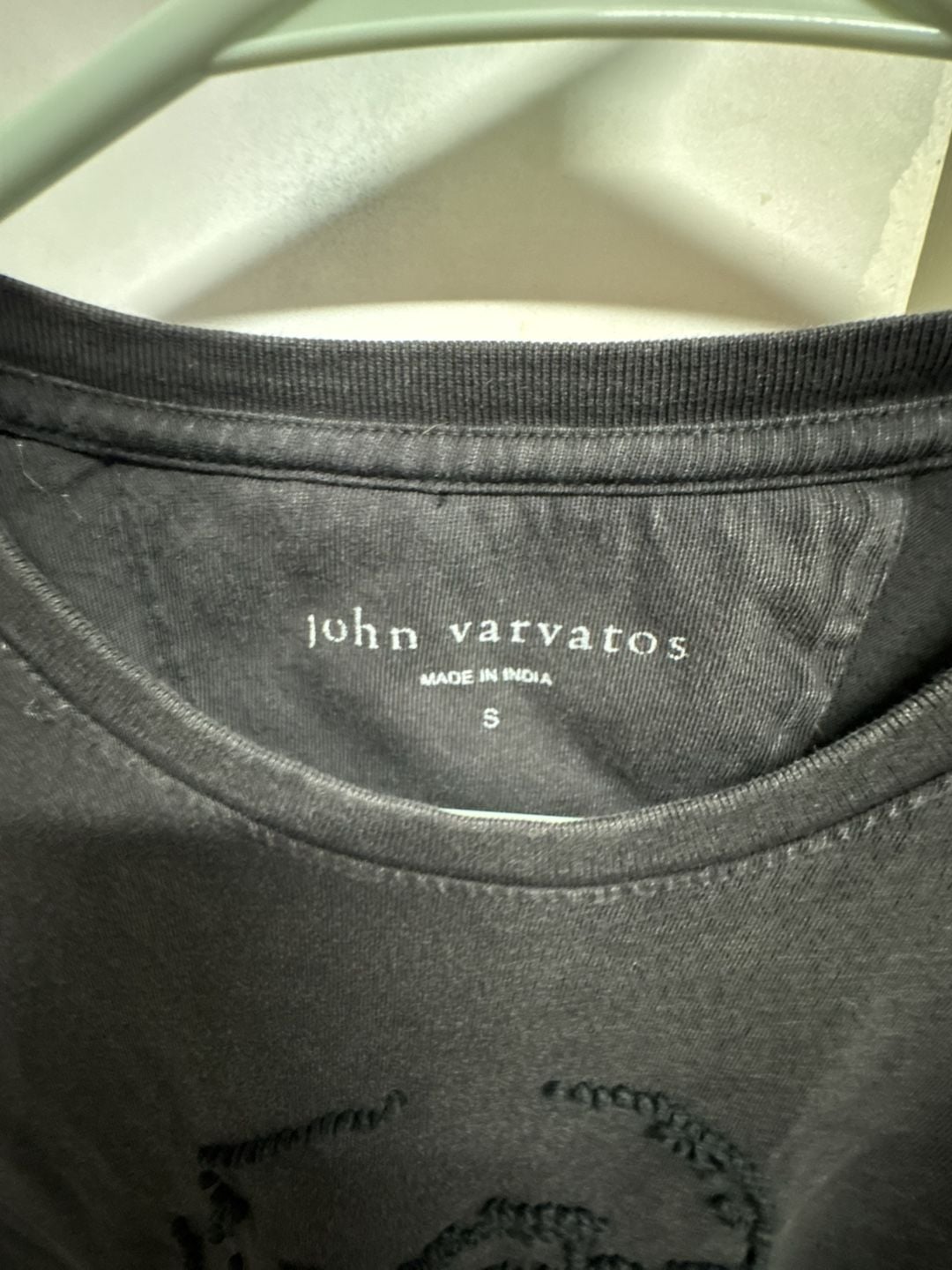 John Varvatos Beaded Knot Skull T-Shirt Size S Black Organic Cotton 4
