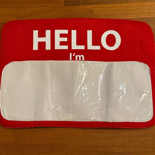 Walmart Hello I Am Name Tag Costume Vest One Size Red Black