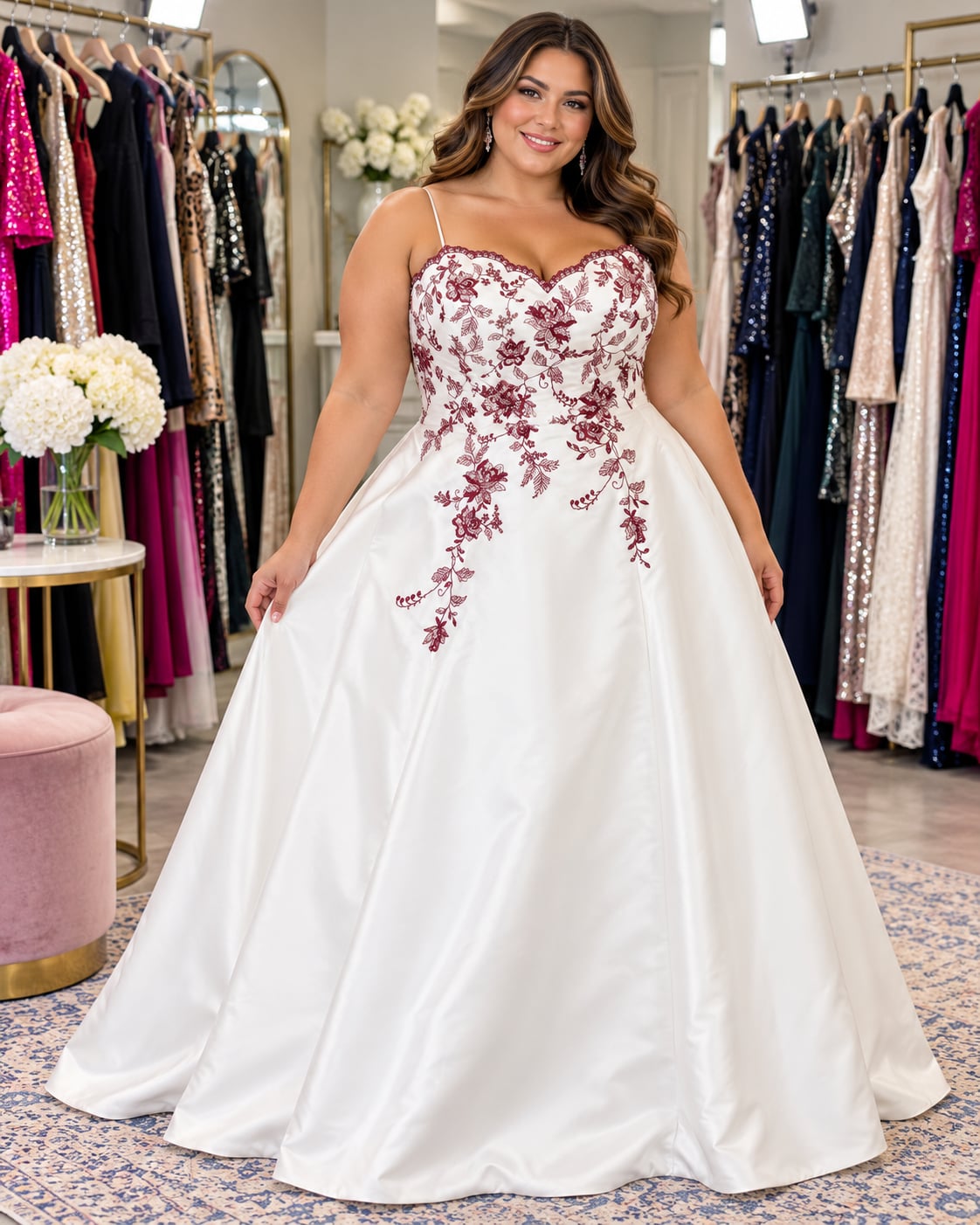 David’s Bridal White Embroidered Strapless Formal Ball Gown Wedding dress 2