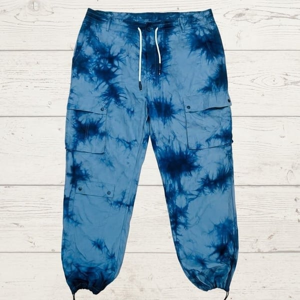 Soleboy Acid Wash Tie Dye Cargo Pants Men 2XL Nylon Gorpcore Streetwear Tactical