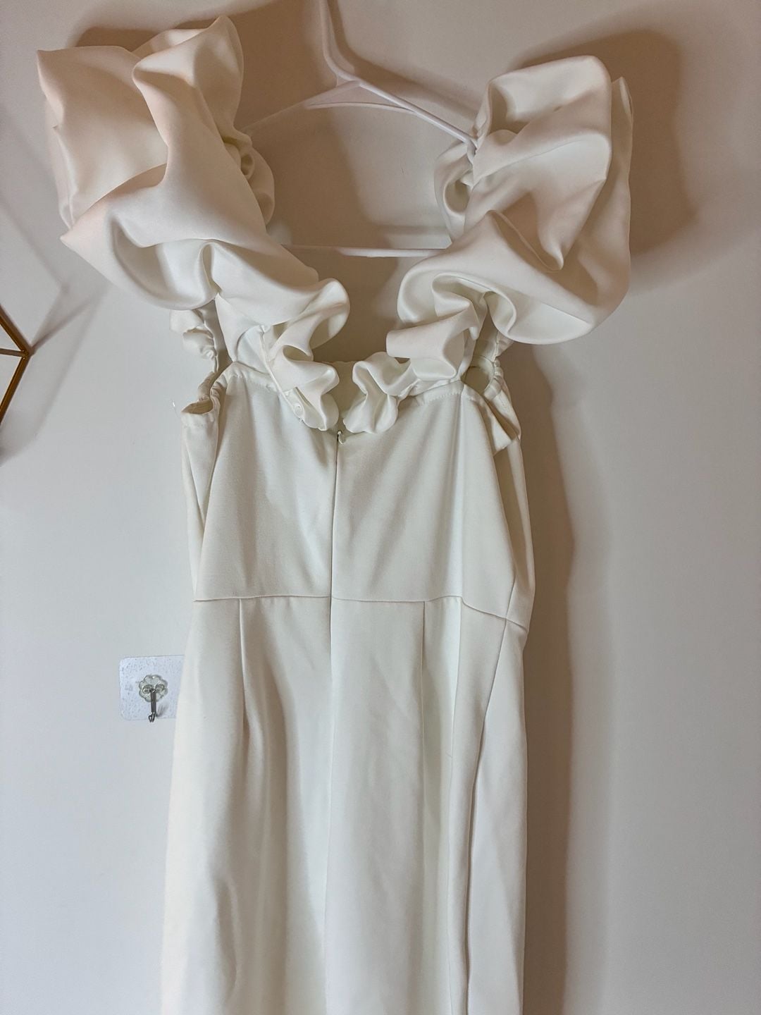 Fashion Nova Dreaming In Ruffles White Corset Jumpsuit M 7