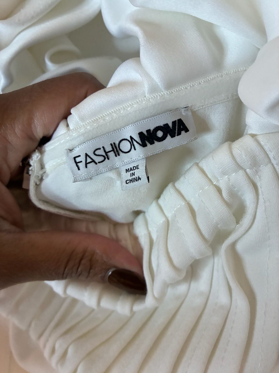 Fashion Nova Dreaming In Ruffles White Corset Jumpsuit M 8