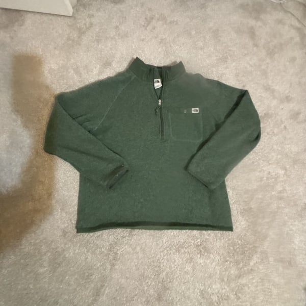 The North Face Gordon Lyons 1/4-Zip Pullover Size Large Green Fleece Sweater