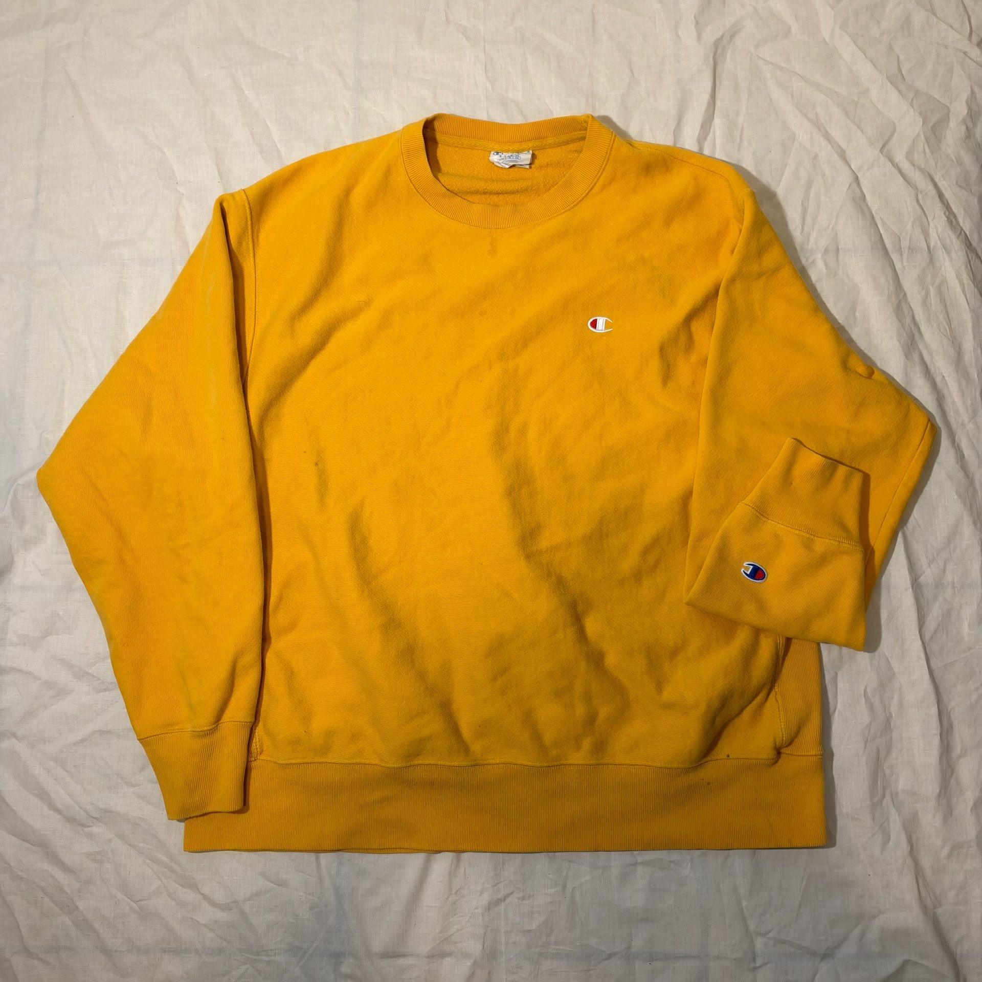 Vintage Champion Reverse Weave Sweatshirt Yellow Size XL 2