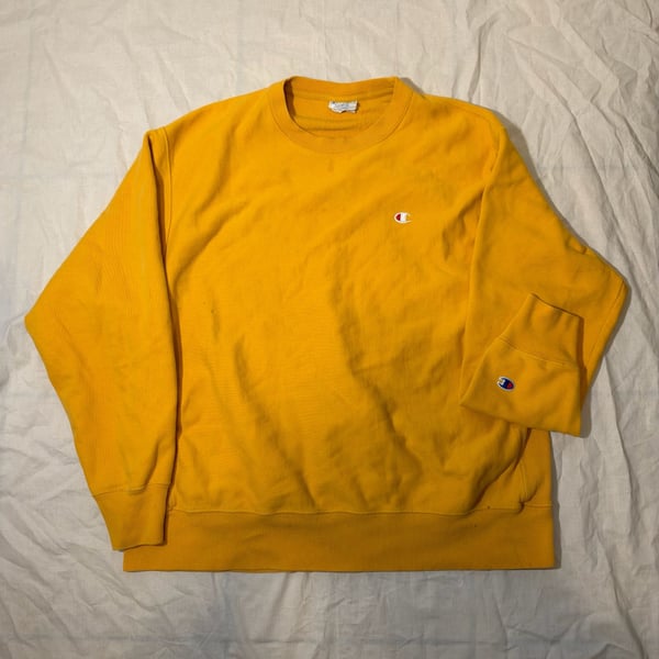 Vintage Champion Reverse Weave Sweatshirt Yellow Size XL