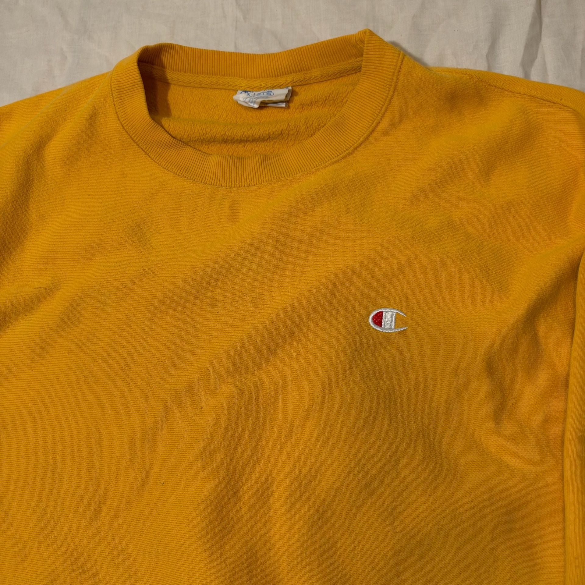Vintage Champion Reverse Weave Sweatshirt Yellow Size XL 3