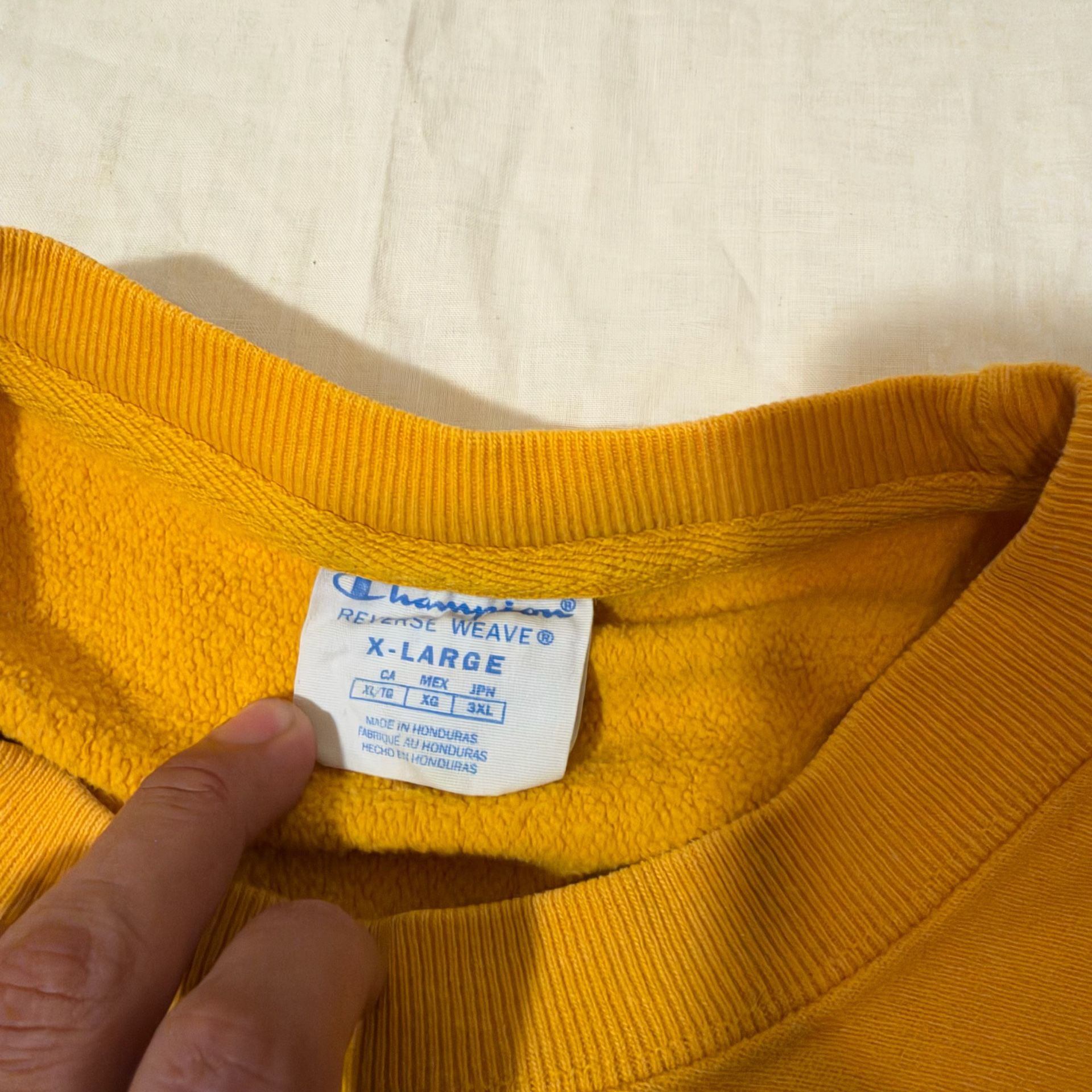Vintage Champion Reverse Weave Sweatshirt Yellow Size XL 4