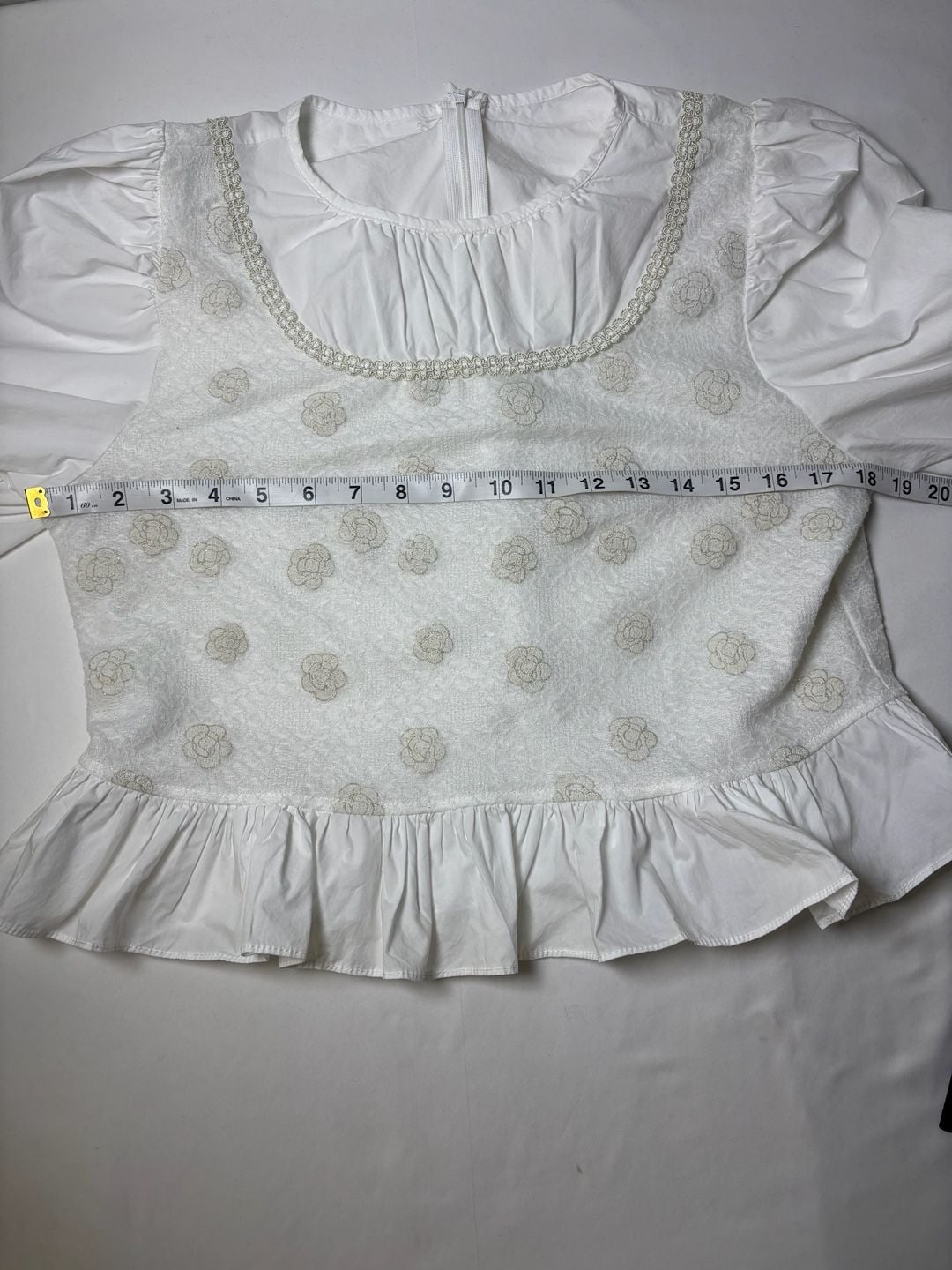 Vintage 1980s Romantic Victorian Puff Sleeve Peplum Blouse 11