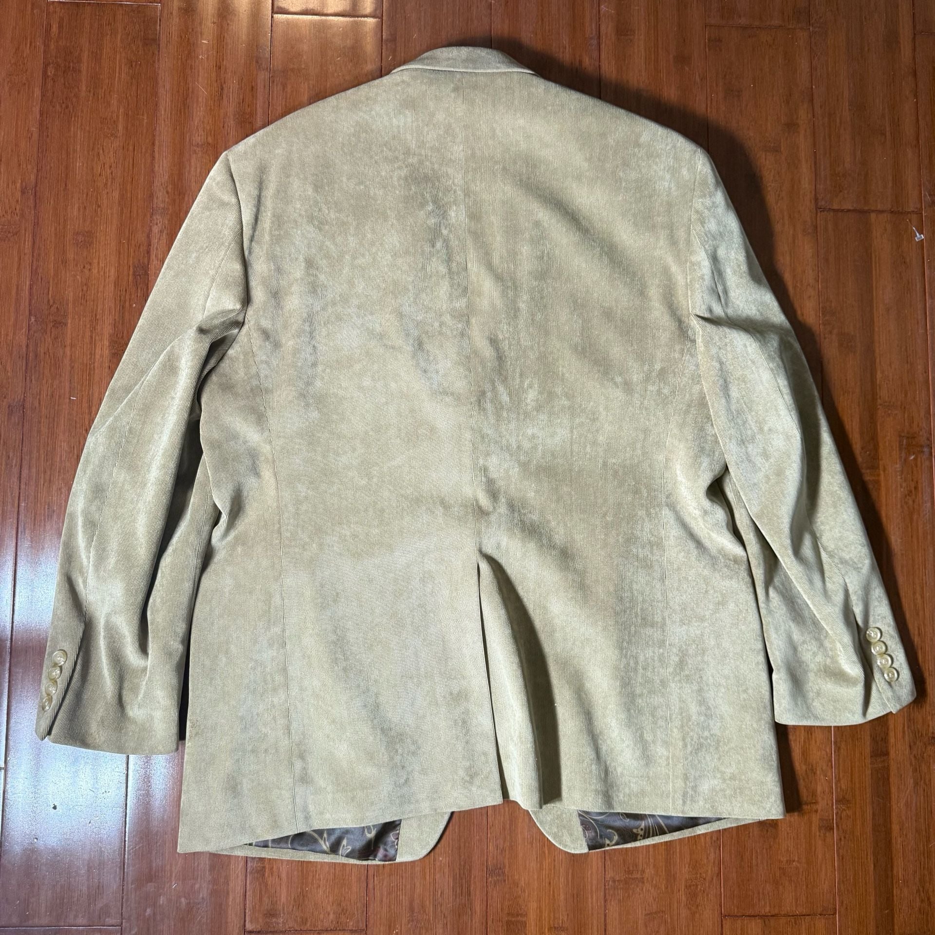 Lauren Ralph Lauren Corduroy Blazer Tan Paisley Lining Sport Coat 5