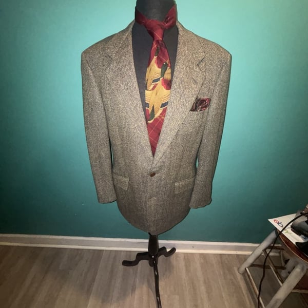 Southwick for Paul Simon Tweed Herringbone Sport Coat Blazer Jacket 42