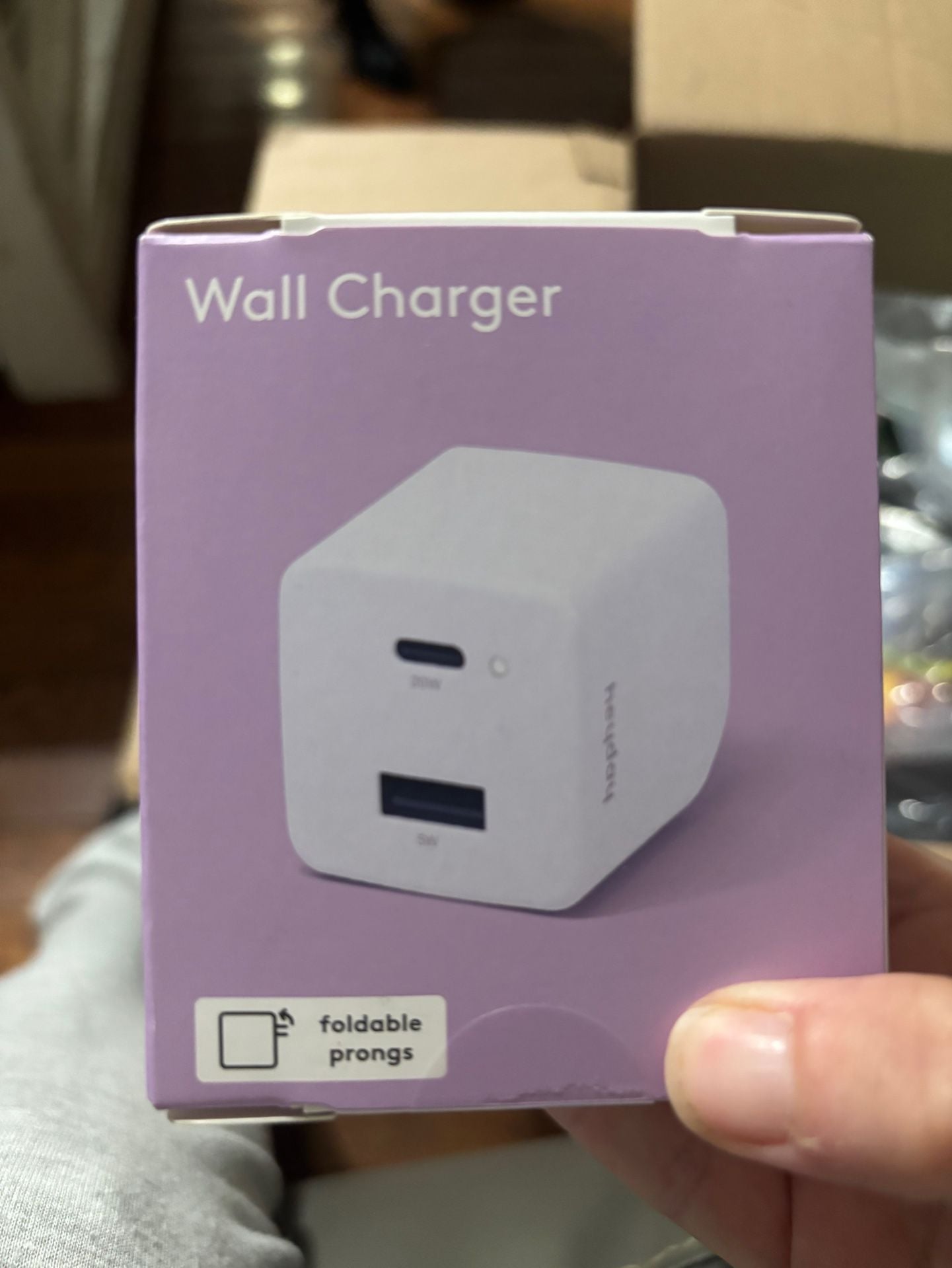 Heyday Dual Port USB-A To USB-C Wall Charger Purple 1