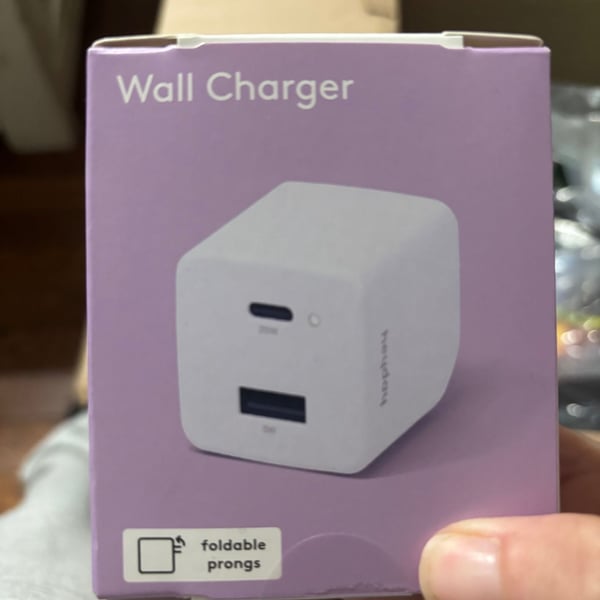 Heyday Dual Port USB-A To USB-C Wall Charger Purple