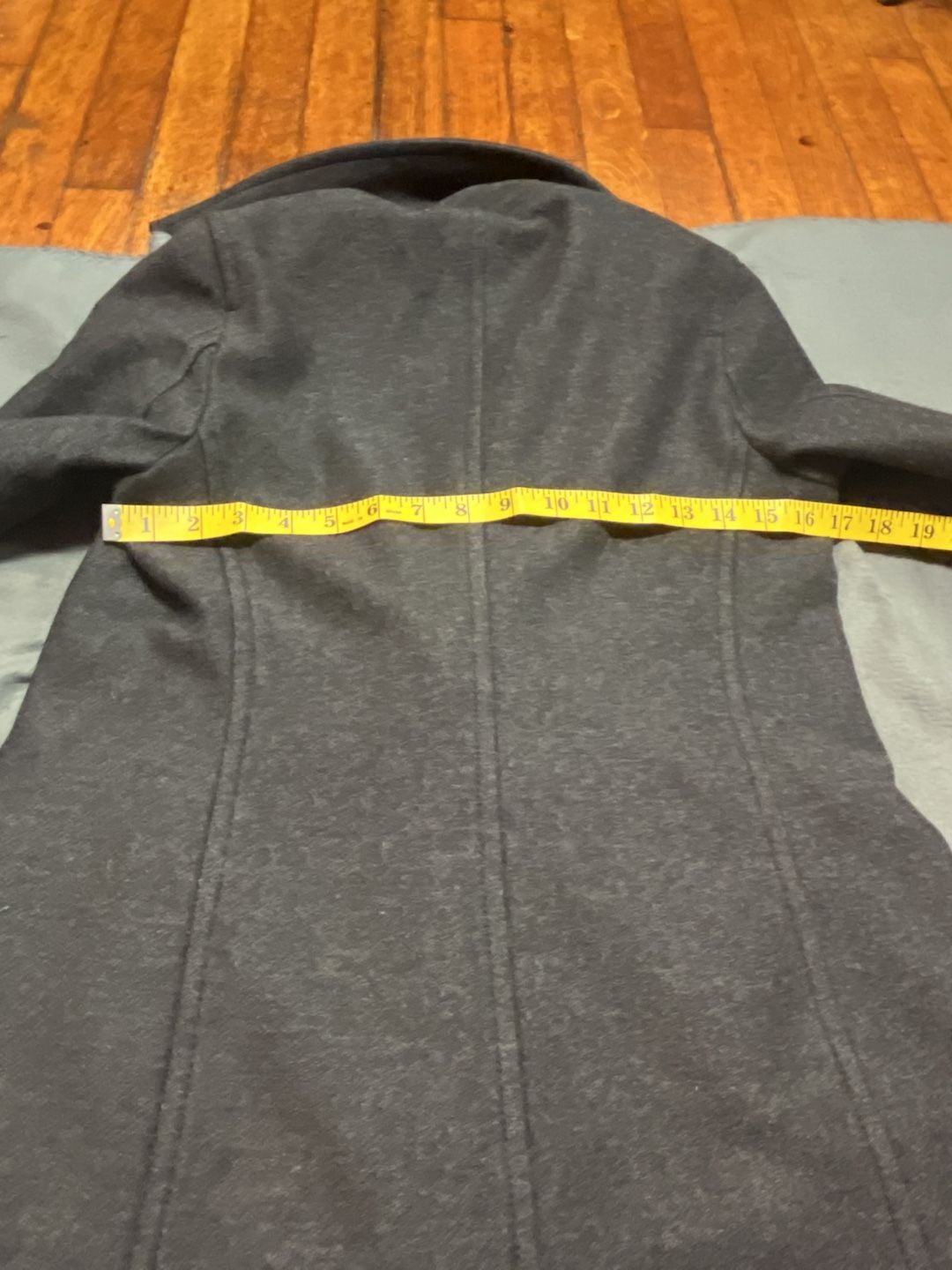 Theory Wool Blend Long Trench Coat Size P Charcoal Gray 12