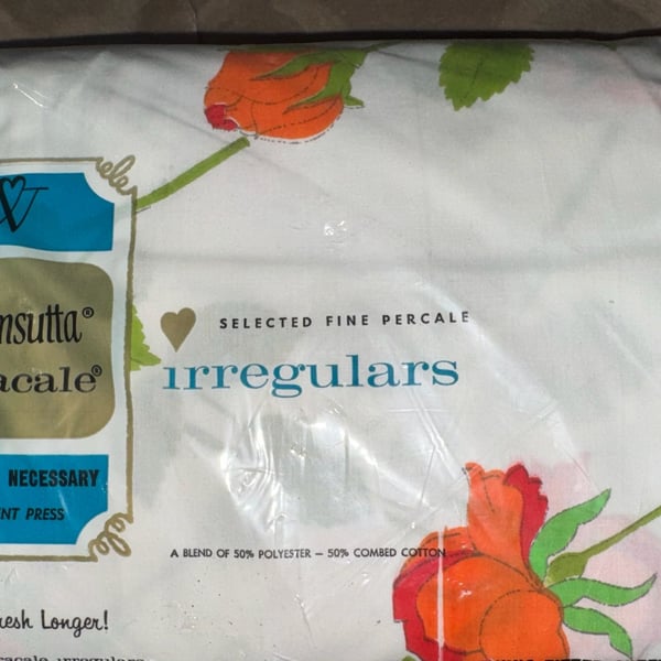 Wamsutta Ultracale California King Fitted Sheet Rose Floral Vintage