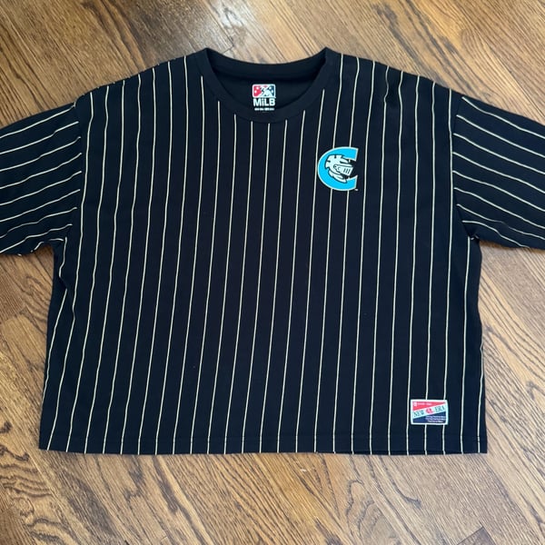 New Era MiLB Charlotte Knights Pinstripe T-Shirt Size XL Black