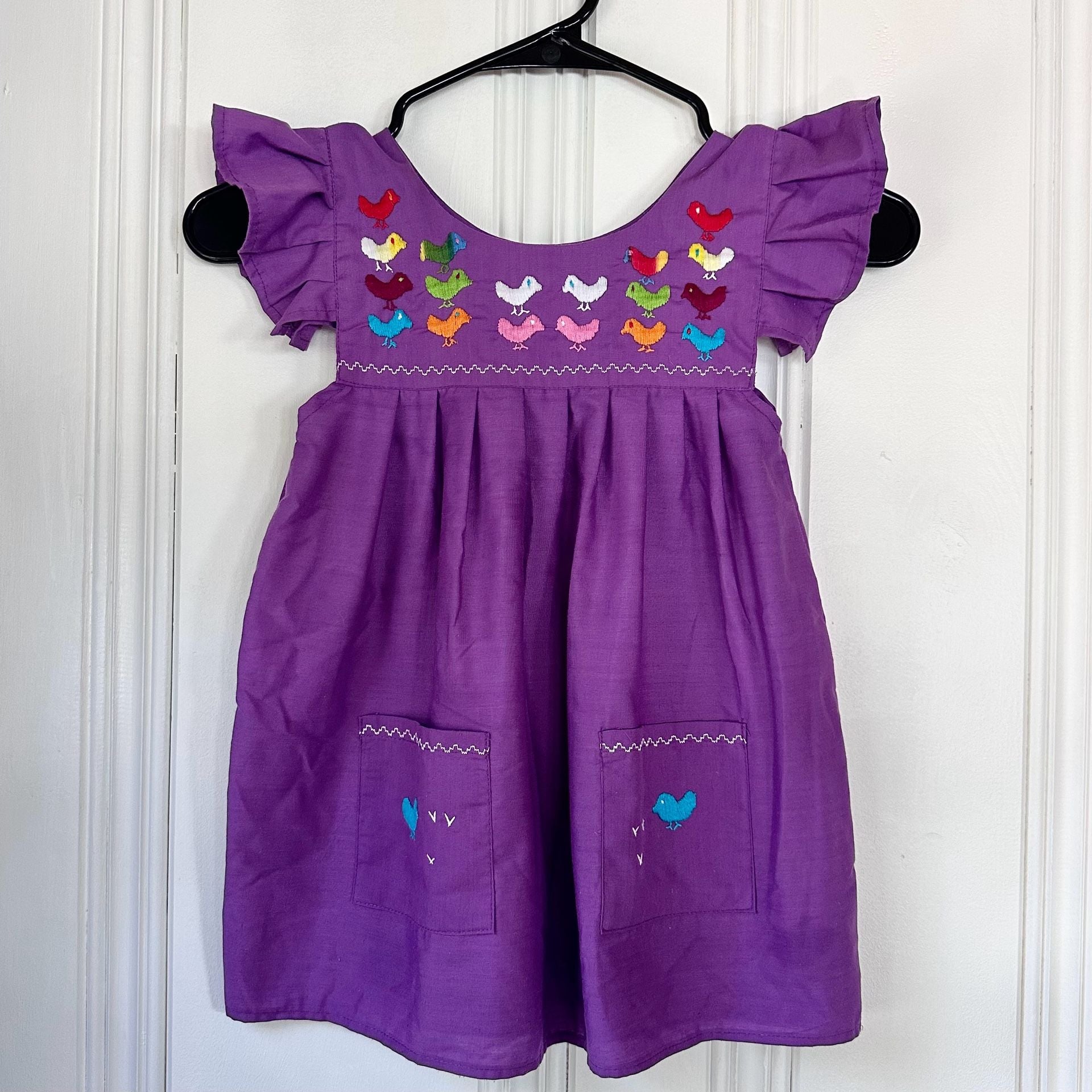 Girl's Embroidered Sleeveless Mumu Dress in Purple from Mexico, size 4T 2