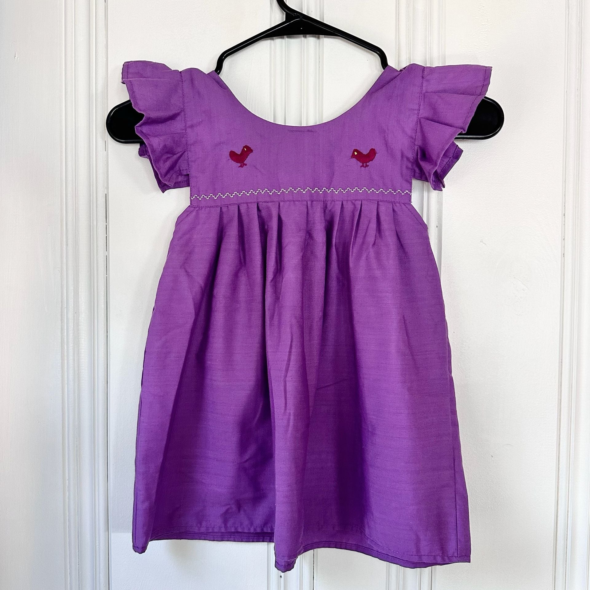 Girl's Embroidered Sleeveless Mumu Dress in Purple from Mexico, size 4T 4
