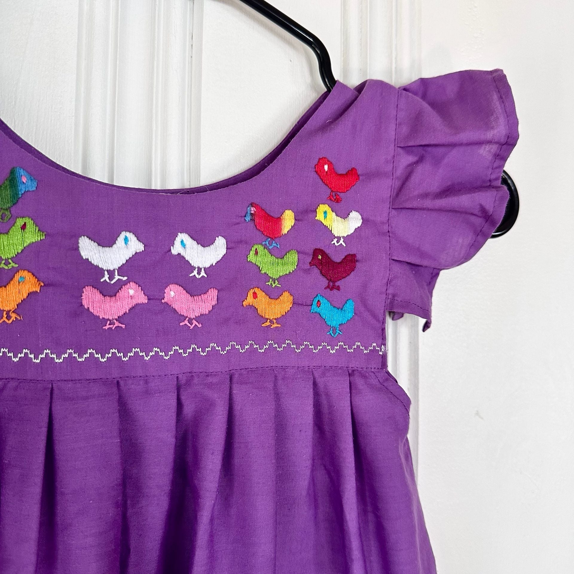 Girl's Embroidered Sleeveless Mumu Dress in Purple from Mexico, size 4T 5