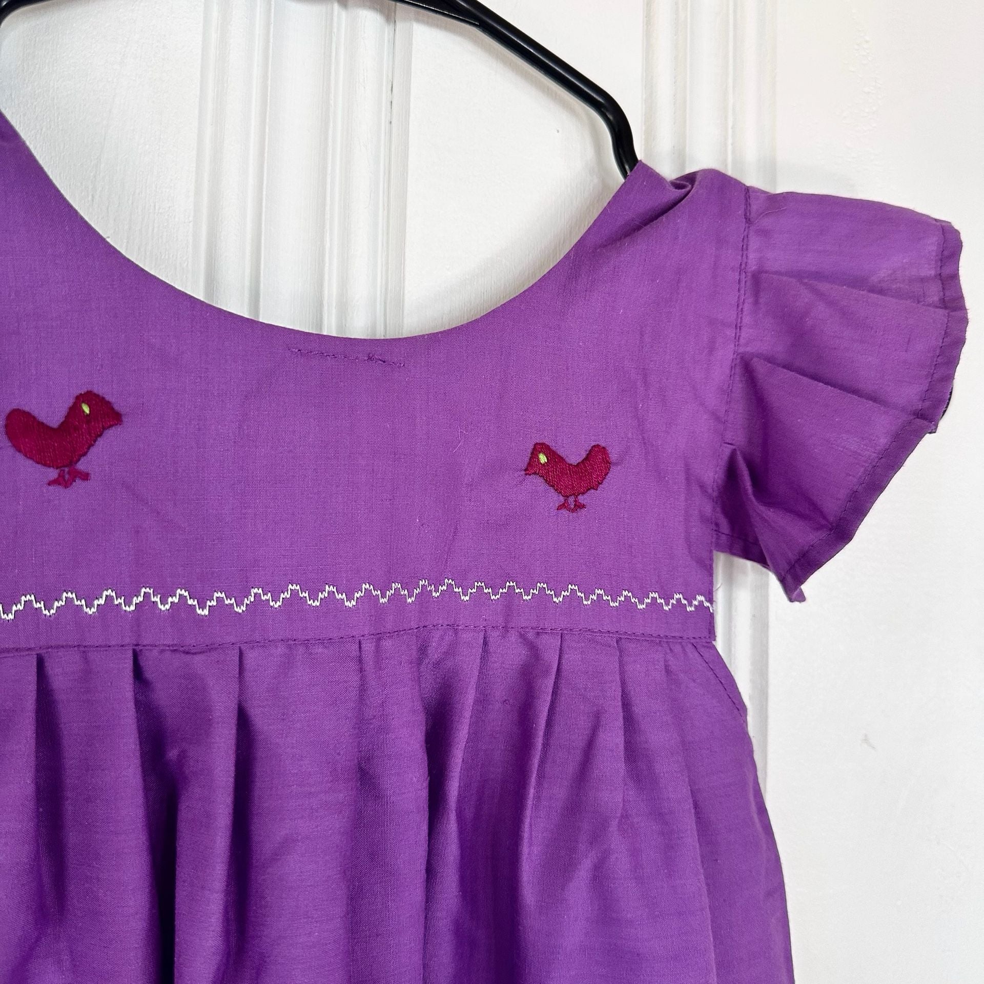 Girl's Embroidered Sleeveless Mumu Dress in Purple from Mexico, size 4T 6