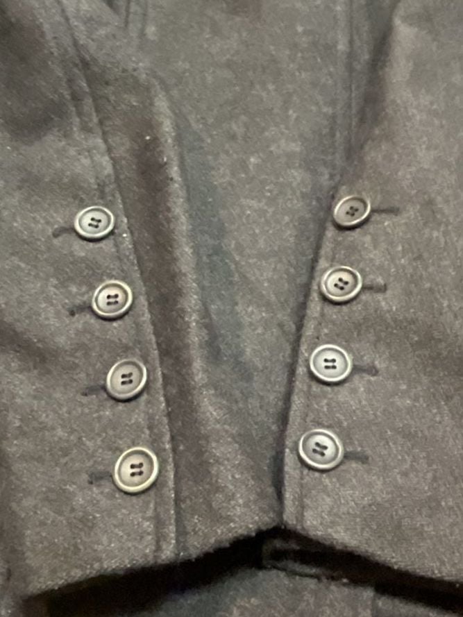 Theory Wool Blend Long Trench Coat Size P Charcoal Gray 10