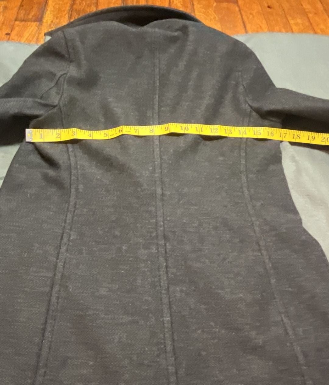 Theory Wool Blend Long Trench Coat Size P Charcoal Gray 11