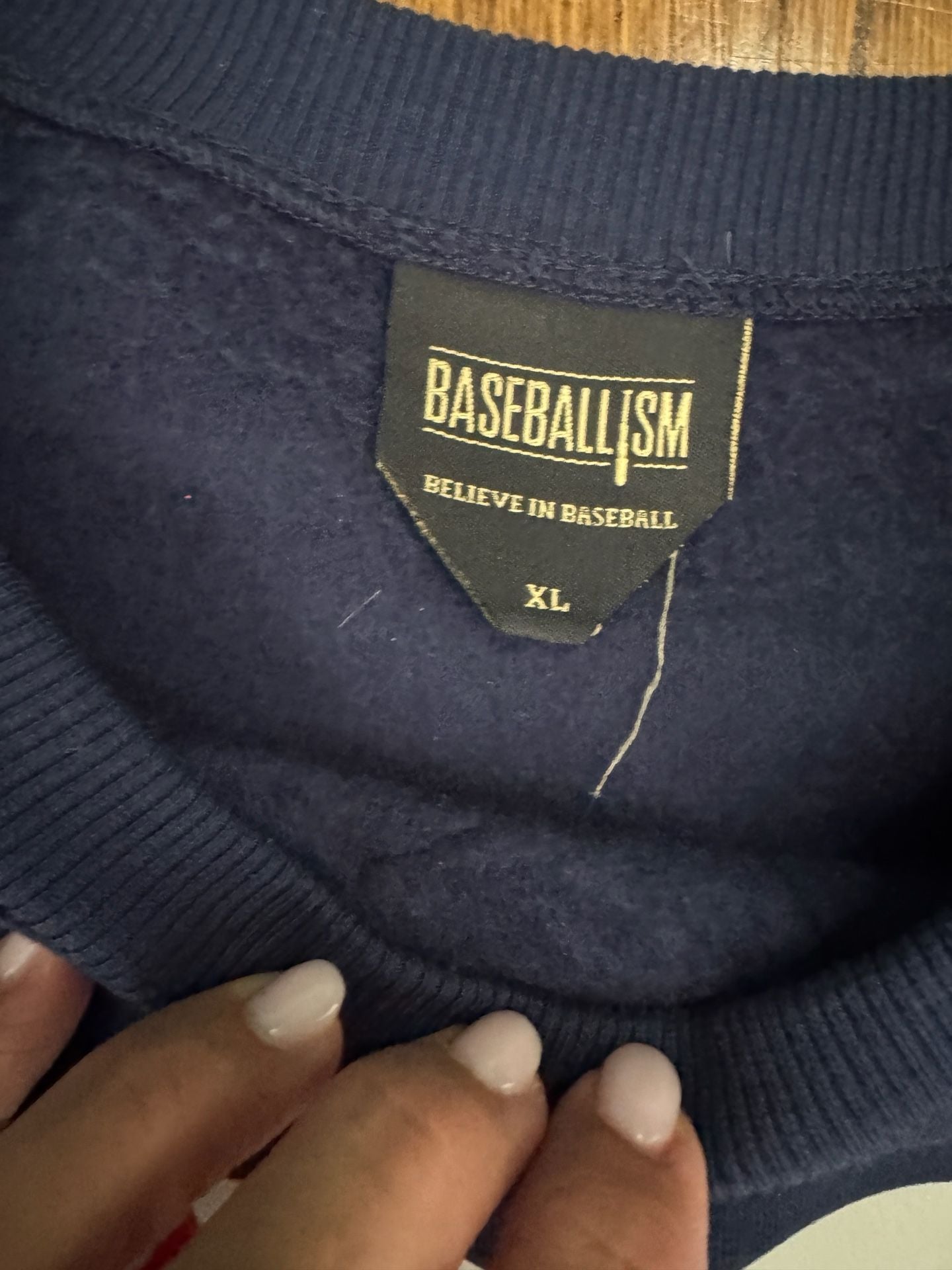 Baseballism Sweatshirt Size XL Blue Baseball Heart Pullover 4