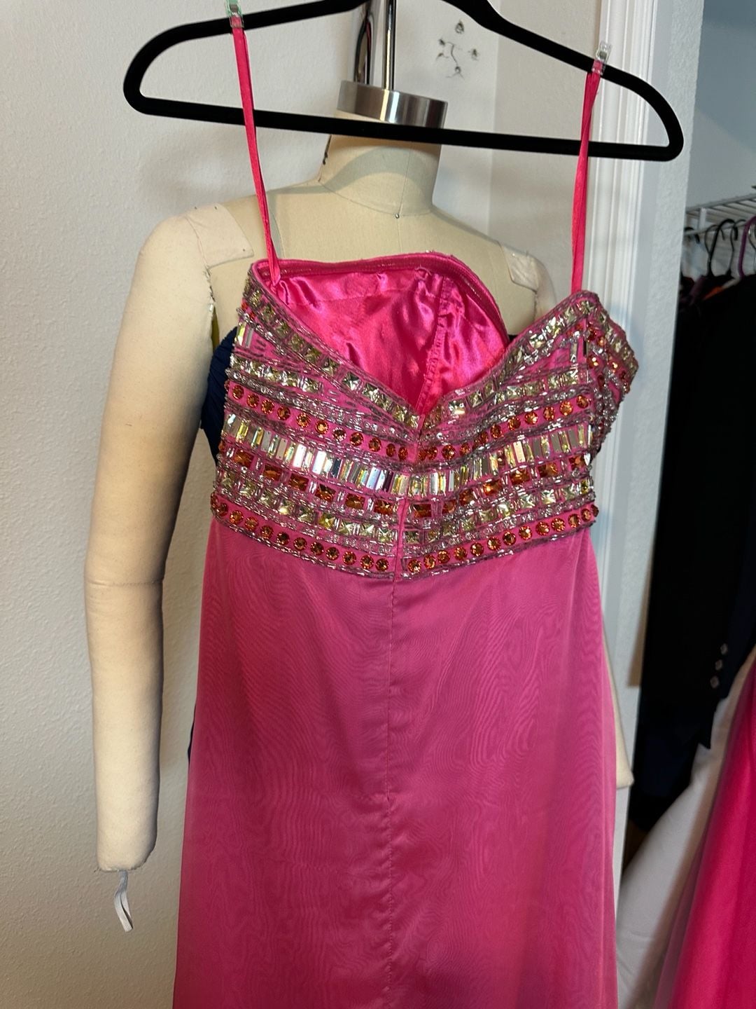 Maggie Sottero Fuchsia Pink Beaded Corset Prom Formal Evening Gown  8
