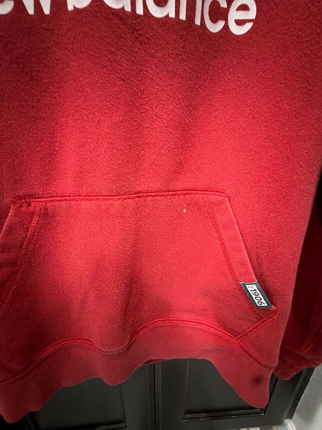 New Balance Hoodie Size L Red Logo Pullover Sweatshirt 4