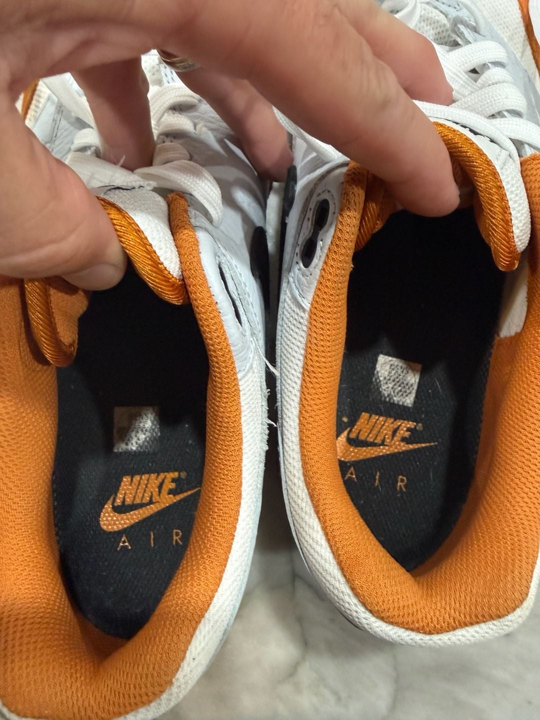 Nike Air Max 1 Monarch White Black Orange Sneakers 9