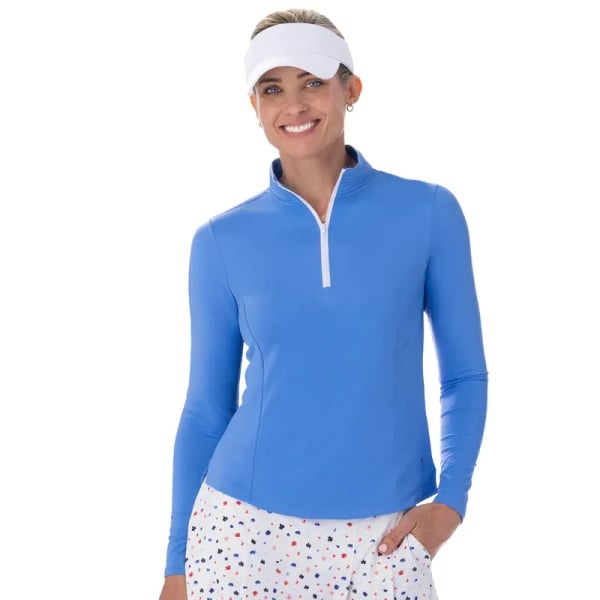 Belyn Key BK Mock Long Sleeve Quarter Zip Golf Pullover Top