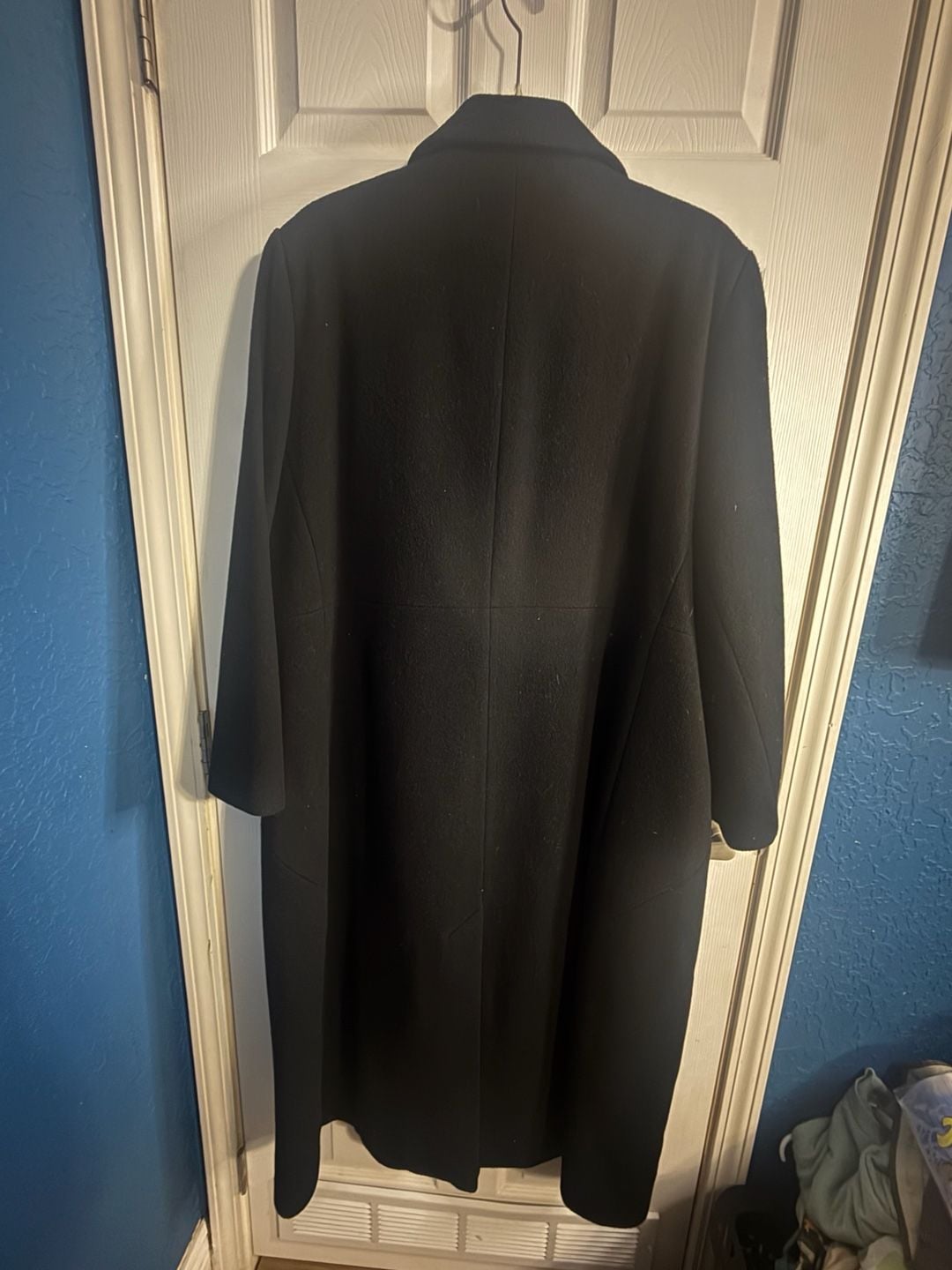 Preston & York Wool Coat Size 20W Black Long Winter Trench Jacket 7