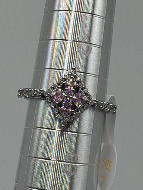 Bomb Party Kiss & Tell Pink Quartz CZ Size 7 Hematite 3