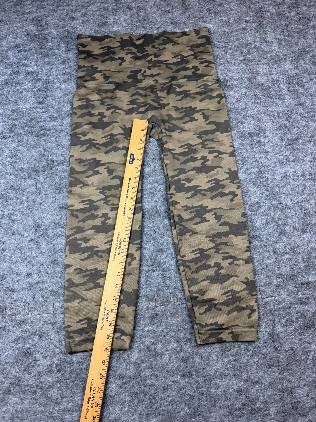 Spanx Look At Me Now Cropped Leggings Size 2X Green Tan Camo 6