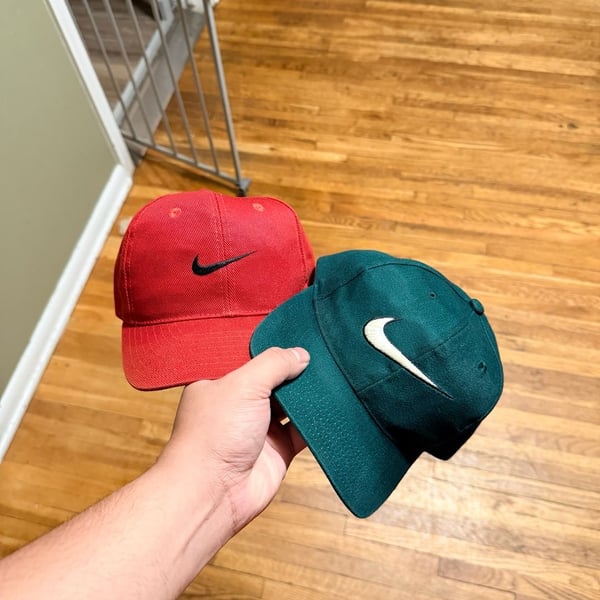 Vintage Nike Center Swoosh Snapback Hat Lot Of 2