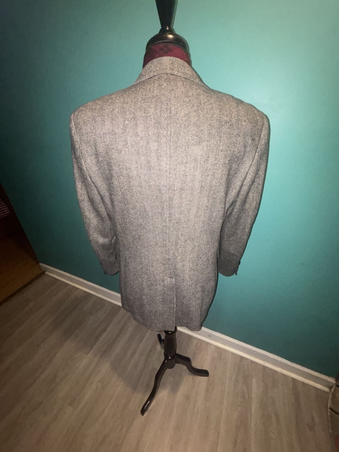 Norman Hilton Herringbone Wool Sport Coat Size 42 Regular Grey Tweed 8