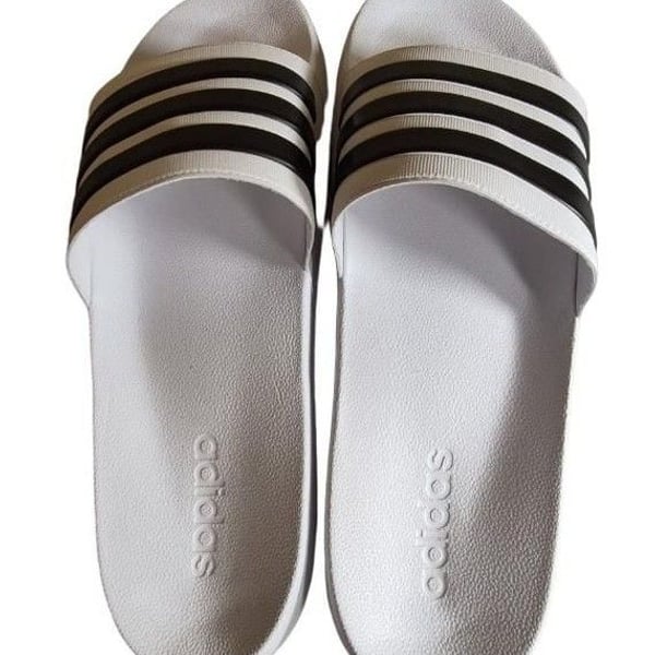 Adidas Adilette Comfort Slides White Black