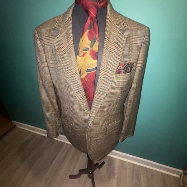 Southwick Jack Wood Ltd Tweed Blazer Multi Glen Plaid Wool Jacket