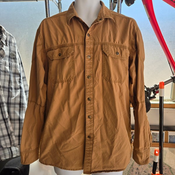 Kuhl Long Sleeve Button Up Shirt Medium Brown Twill