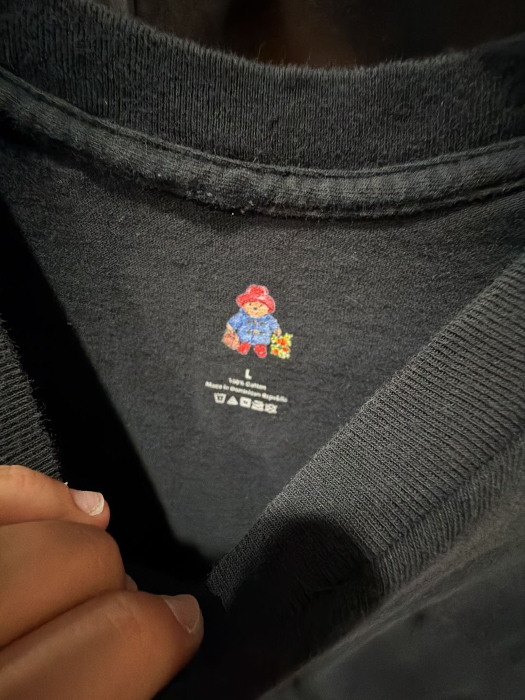 Paddington Bear Graphic T-Shirt Size L Black Cotton 3