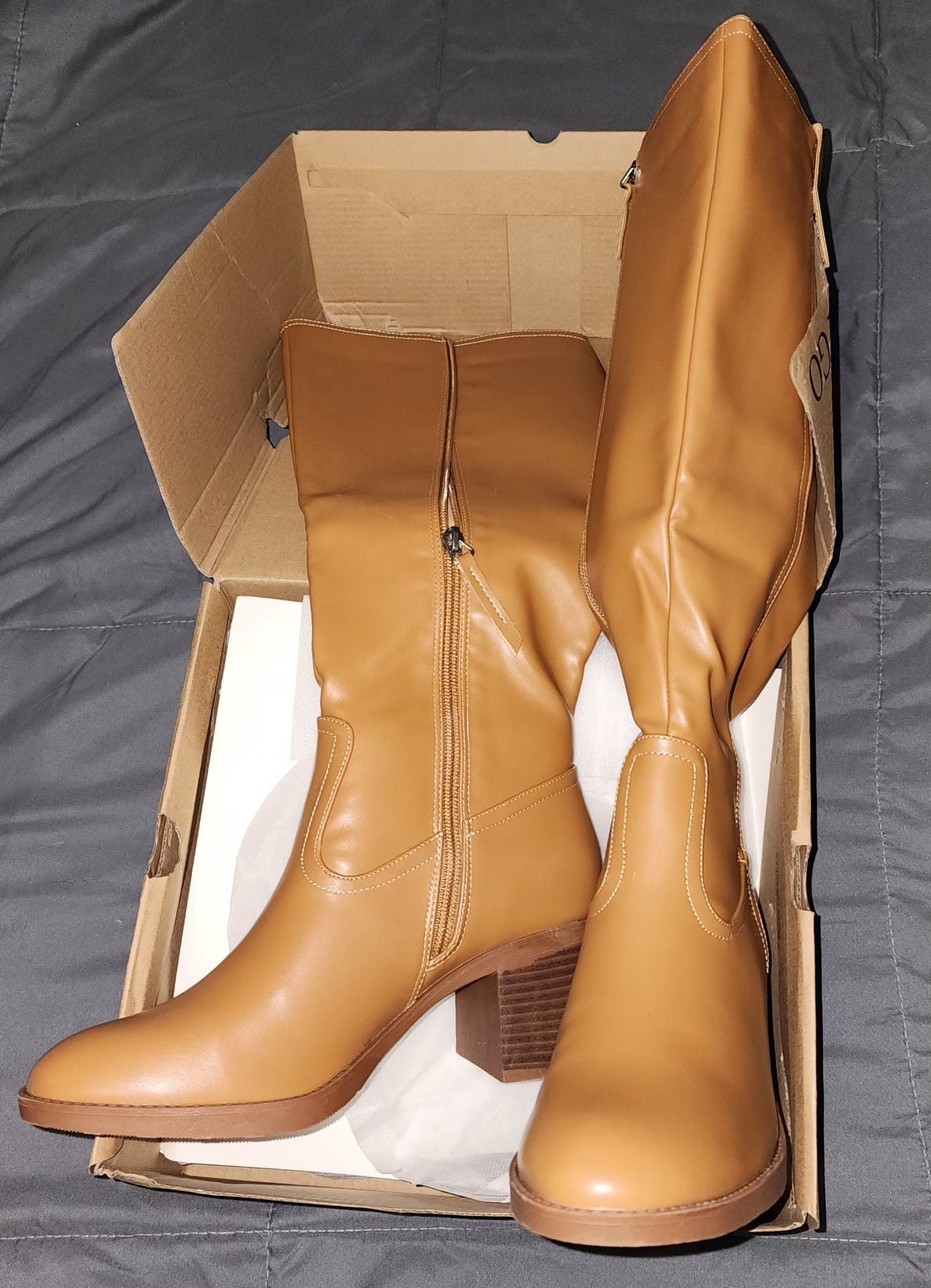 Coutgo Knee High Boots Brown 3
