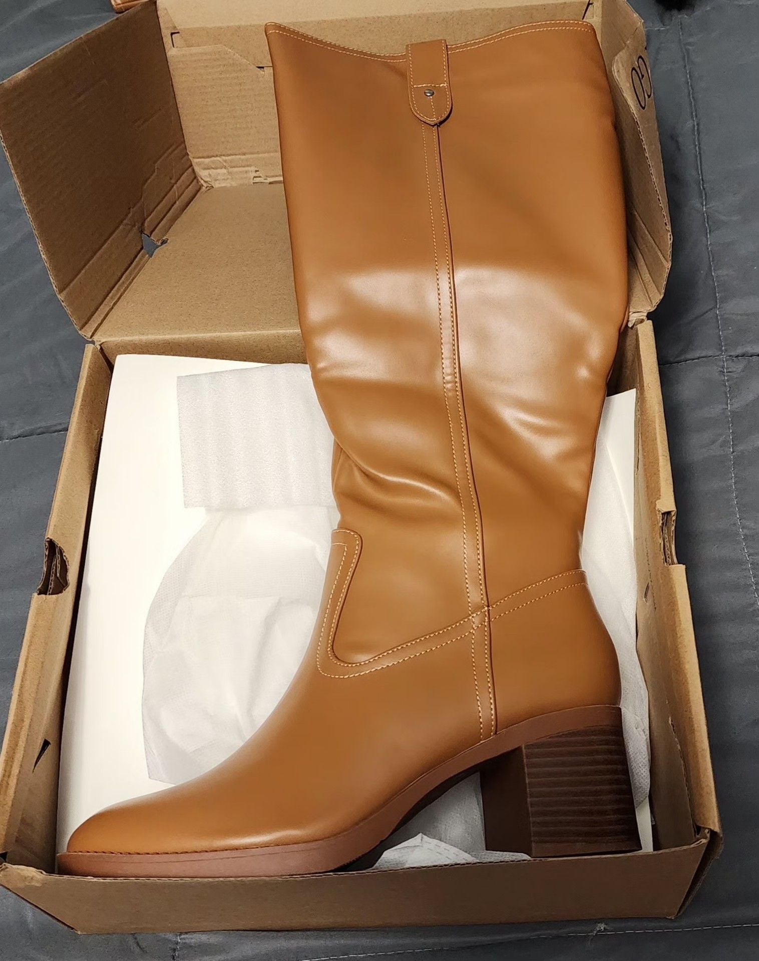 Coutgo Knee High Boots Brown 4
