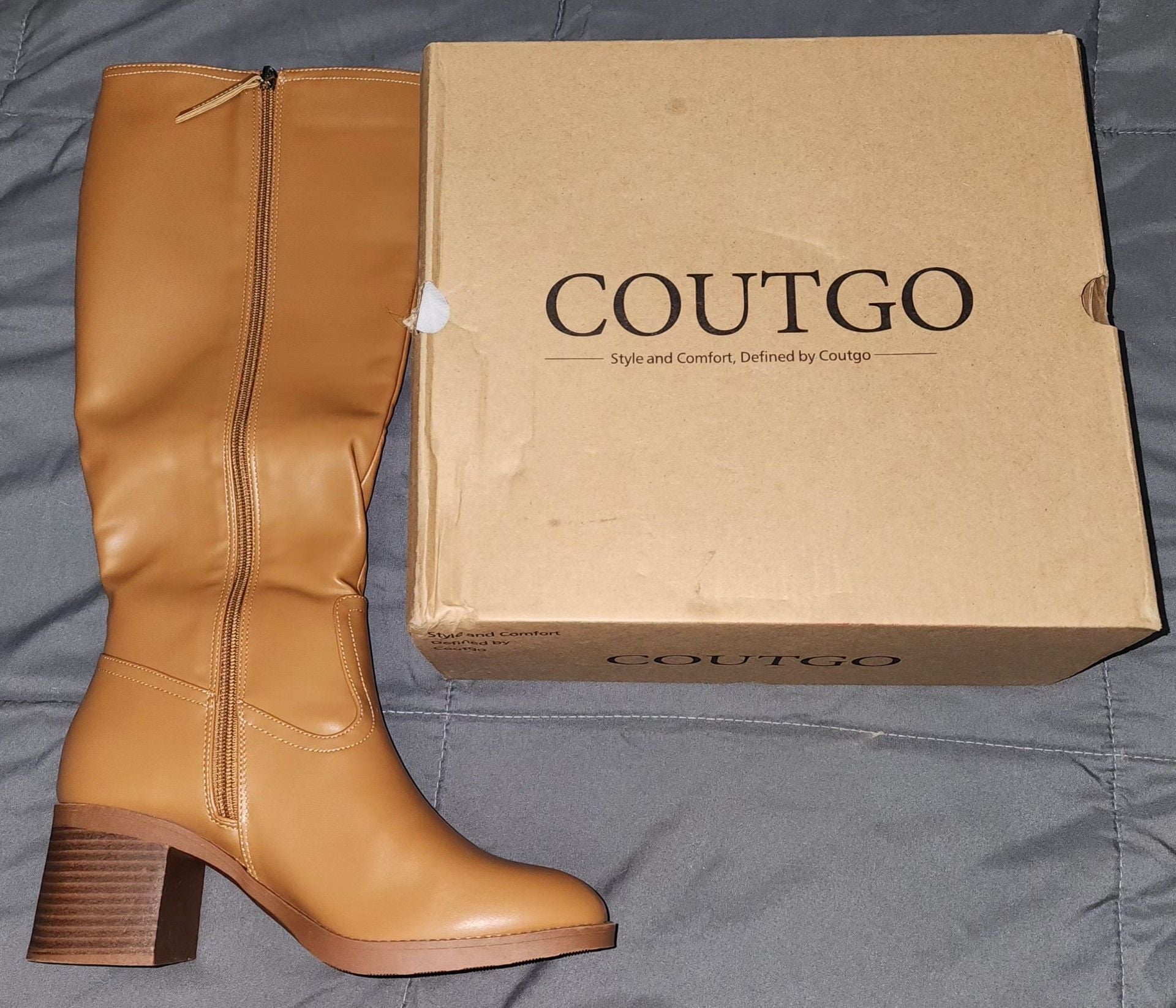 Coutgo Knee High Boots Brown 5
