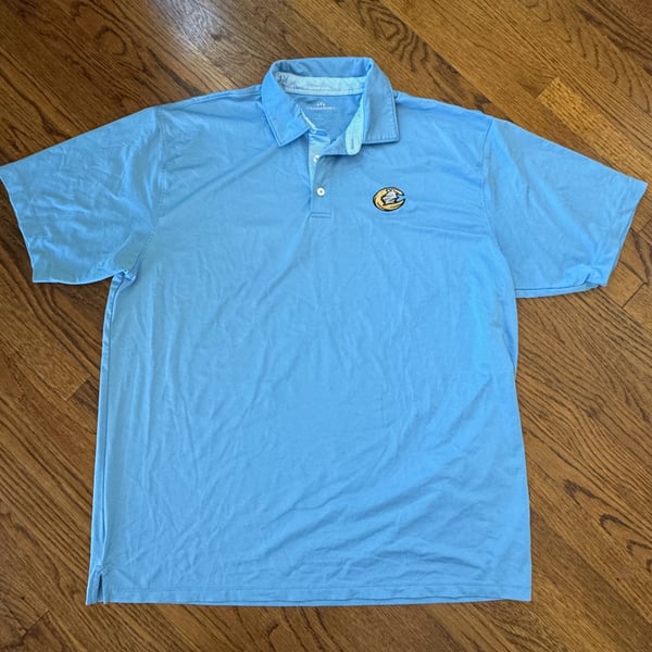 Vansport Charlotte Knights Polo Size XL Light Blue Striped Collar