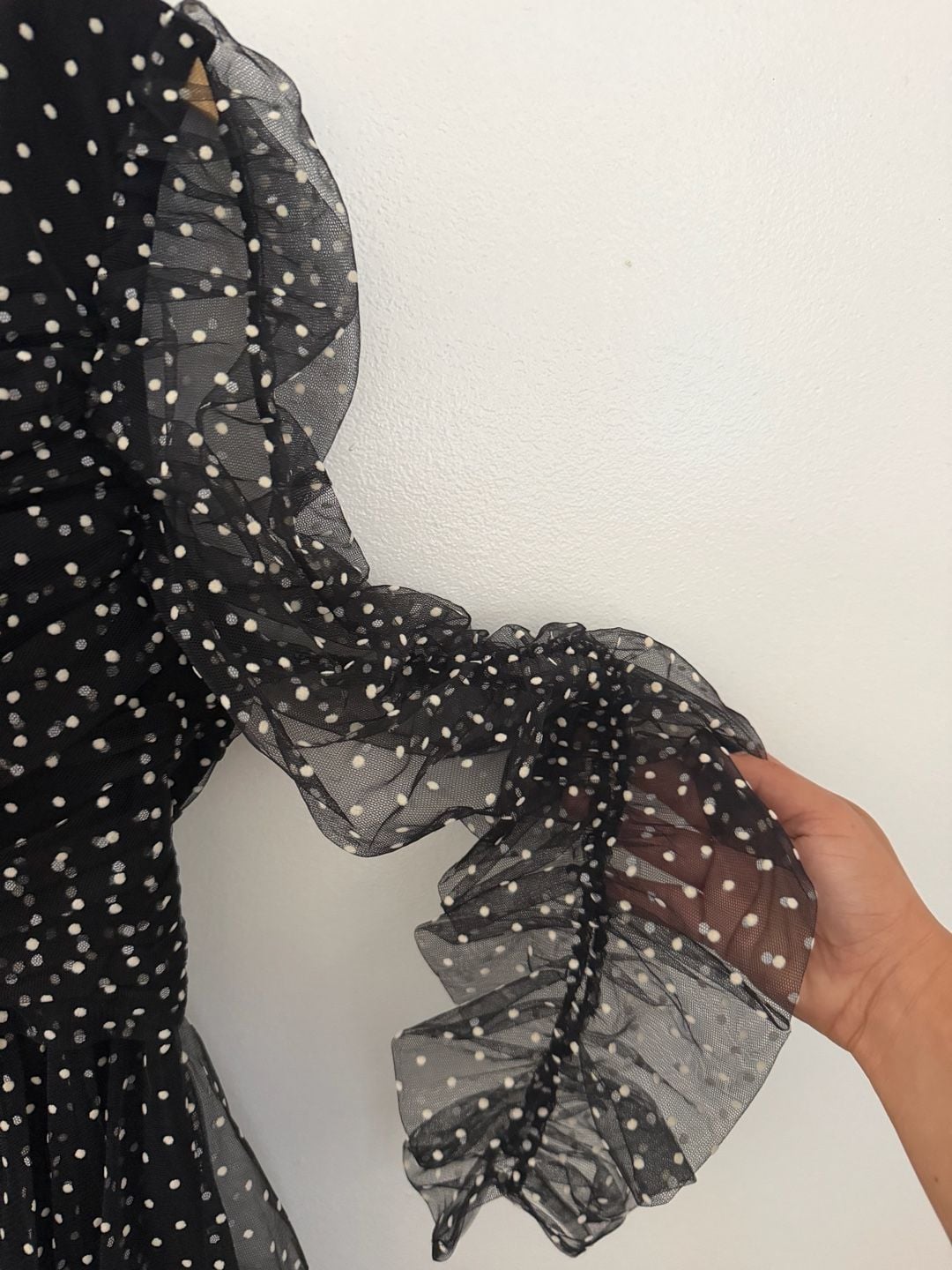 Zimmermann Tulle Mini Dress Size 3 Black Polka Dot 7