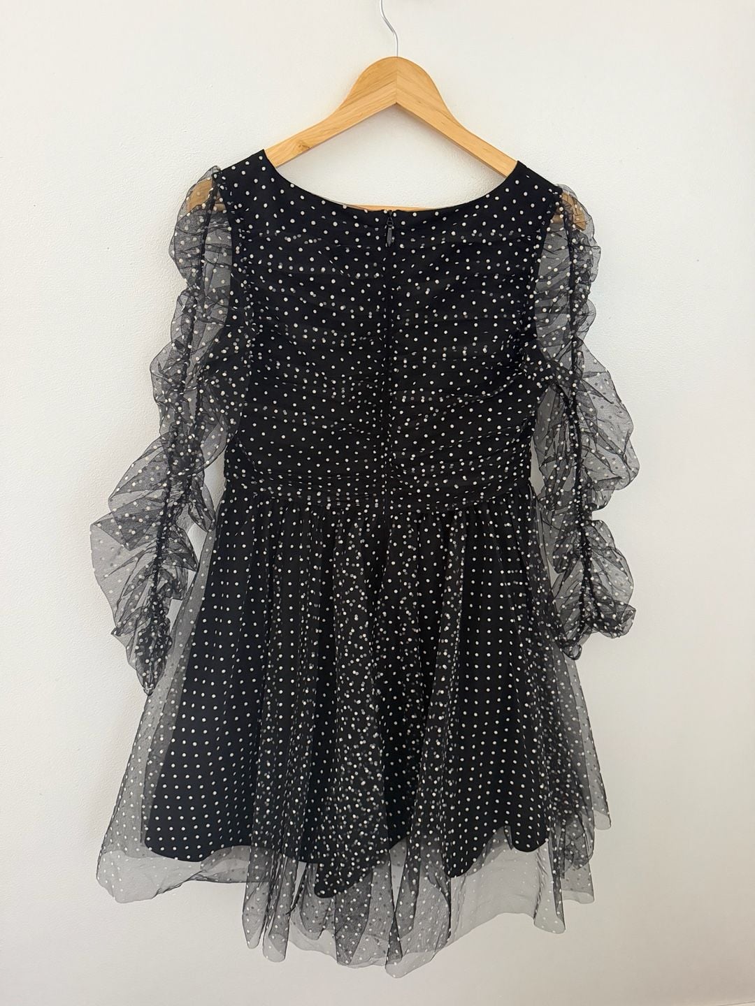 Zimmermann Tulle Mini Dress Size 3 Black Polka Dot 9