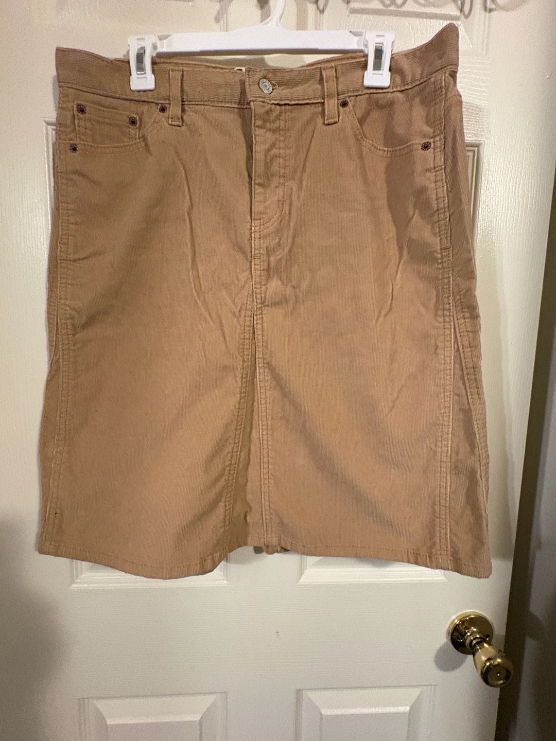 Fall Staple Gap Corduroy Mini Skirt Brown Cotton 2