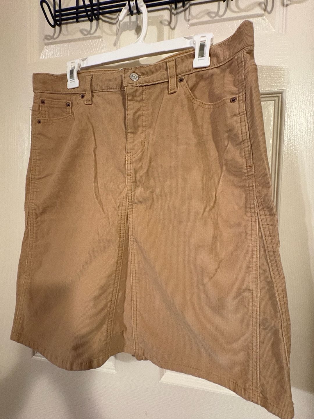 Fall Staple Gap Corduroy Mini Skirt Brown Cotton 3