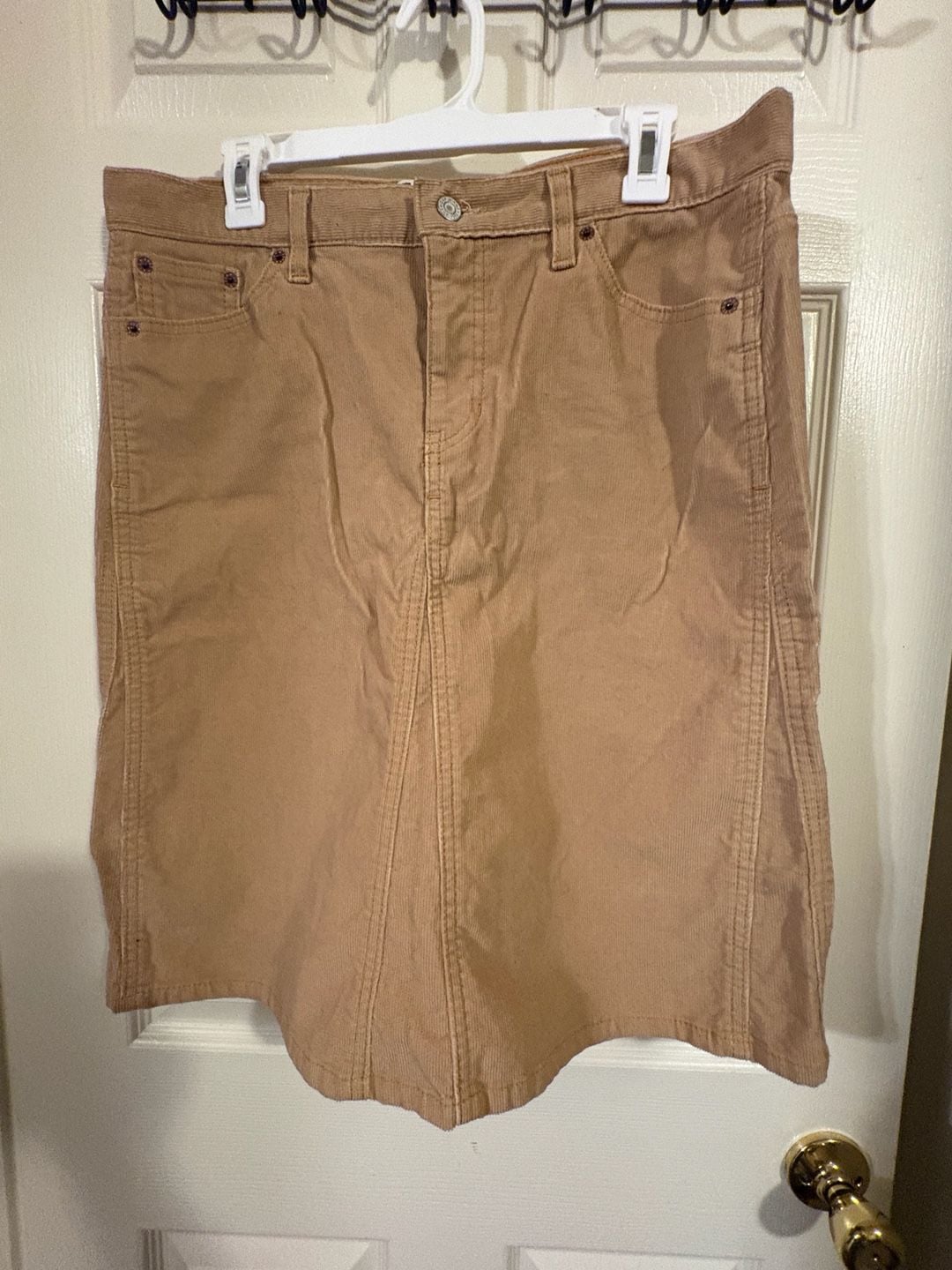 Fall Staple Gap Corduroy Mini Skirt Brown Cotton 4